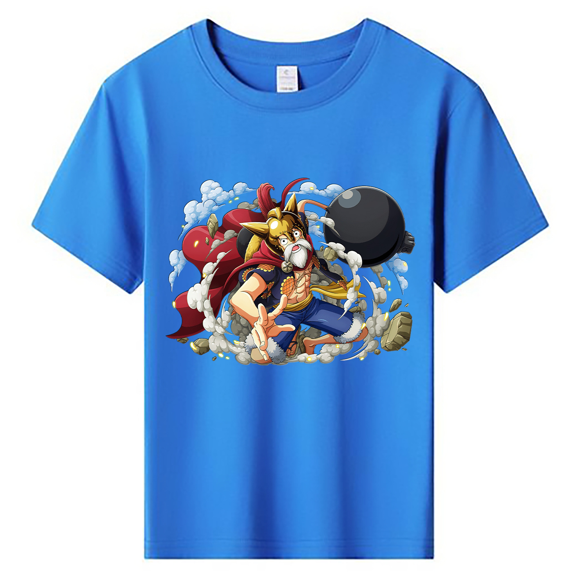 ワンピース モンキー・D・ルフィ ONE PIECE Monkey D. Luffy 綿100％キッズTシャツ（フロントプリント）